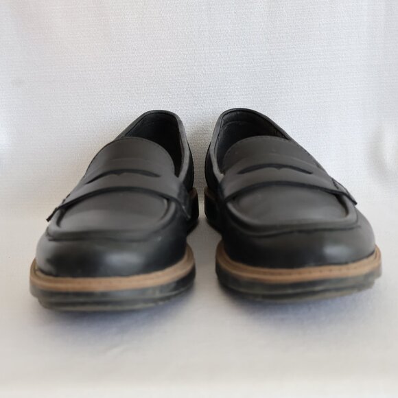 Size 37 M - Clarks Black Leather Loafers - Penny Loafers - Picture 6 of 12